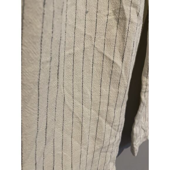 A New Day Women's High-Rise White Striped Linen Blend Wide Leg Pants Size 4 - Picture 4 of 7
